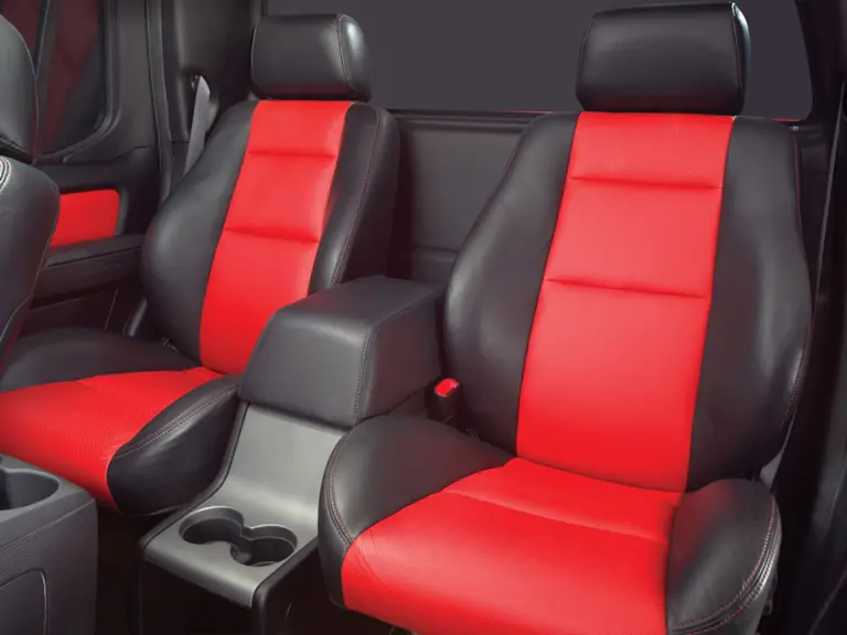 Ford Sport Trac Adrenalin teaser: Adrenalin features comfortable rear bucket seats separated by a full-length center console.