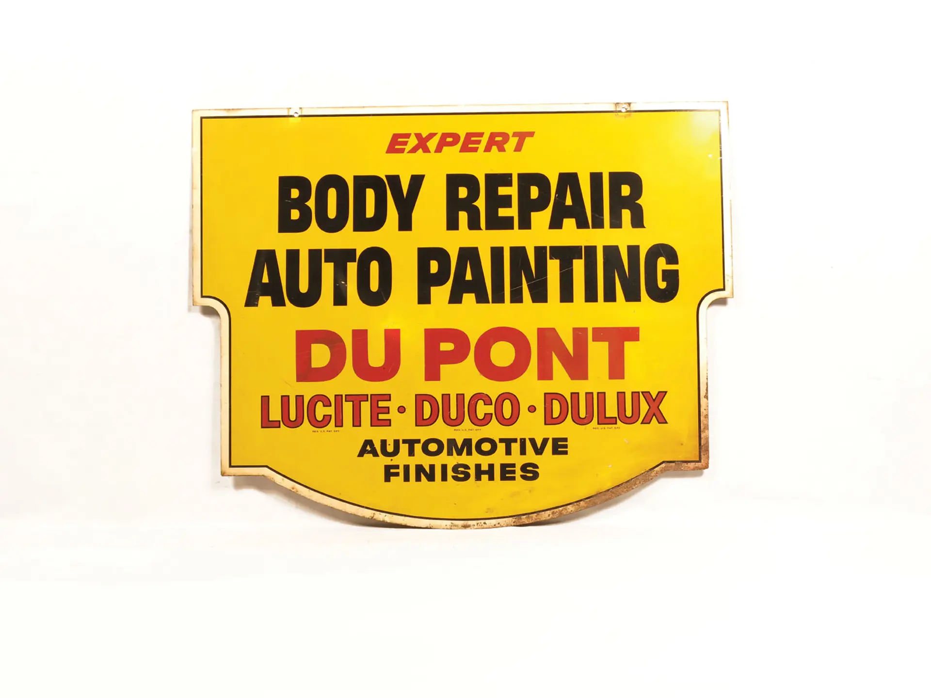 DuPont Paint Brands Tin Autobody Sign Auburn Memorabilia Auction RM