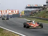 Scheckter leads British racing legend James Hunt at the 1979 Belgian Grand Prix, where the Ferrari driver claimed outright victory.