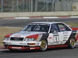 Hans-Joachim Stuck drives the Audi at Zolder in the first race of the 1991 DTM season.