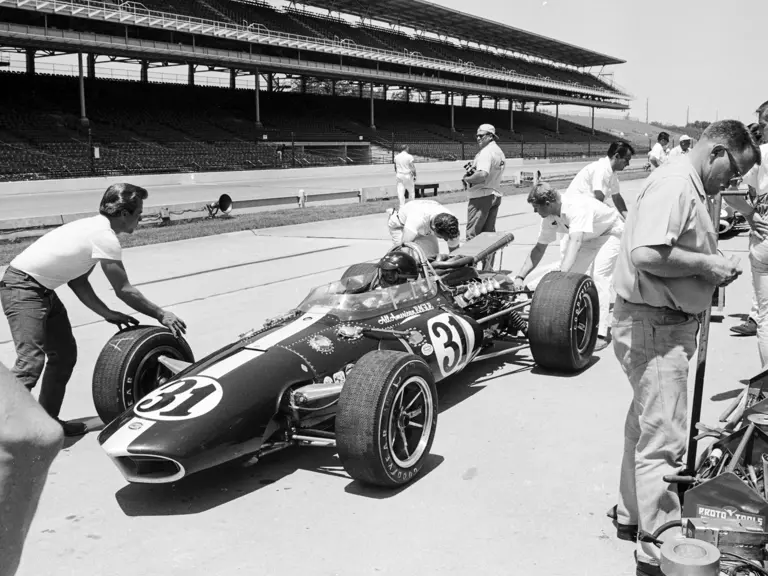 Chassis no. 201 as seen in the pits prior to the Indianapolis 500.