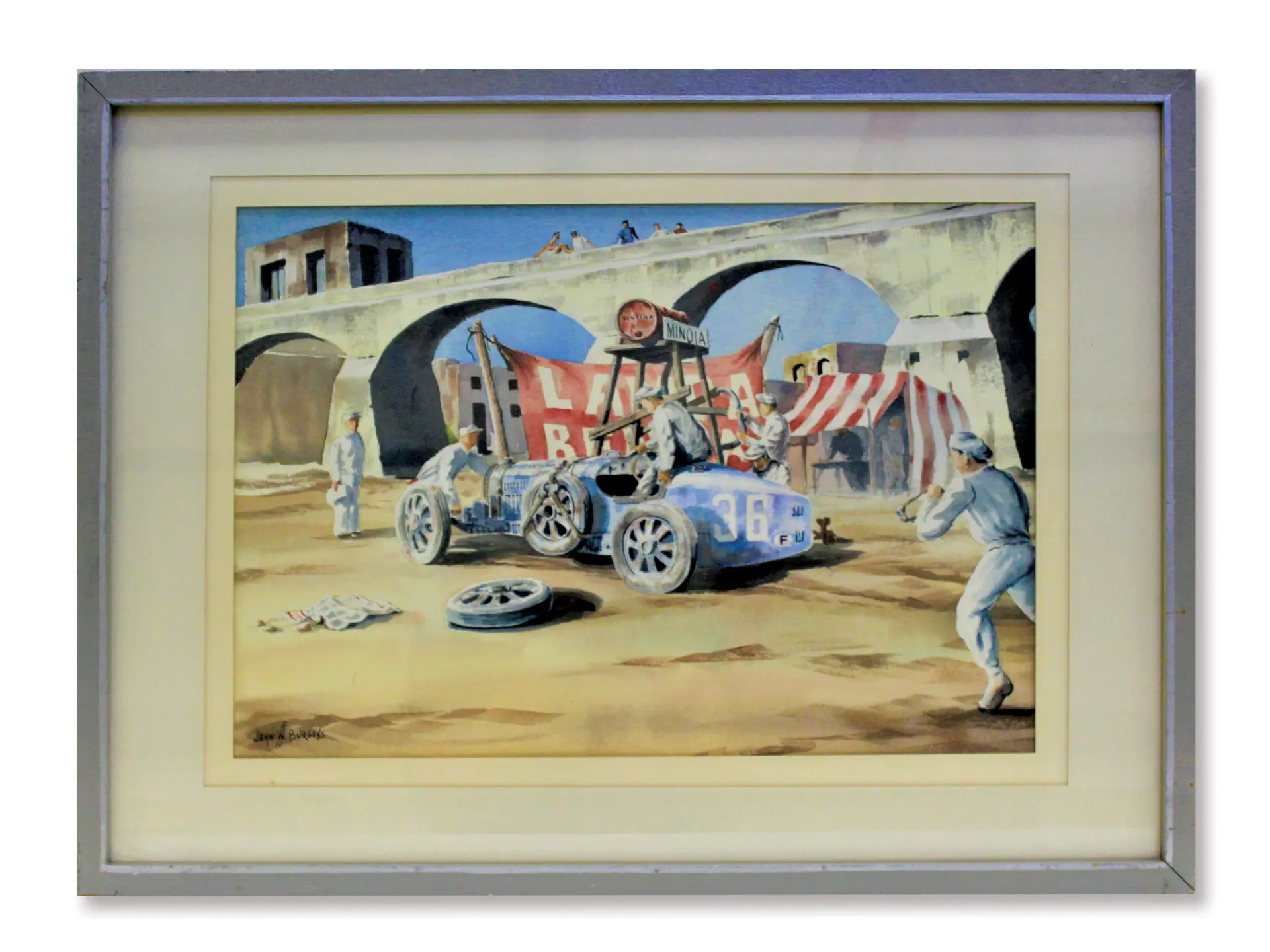 Bugatti Type 35C, Fernando Minoia, 1929 Targa Florio by John W. Burgess