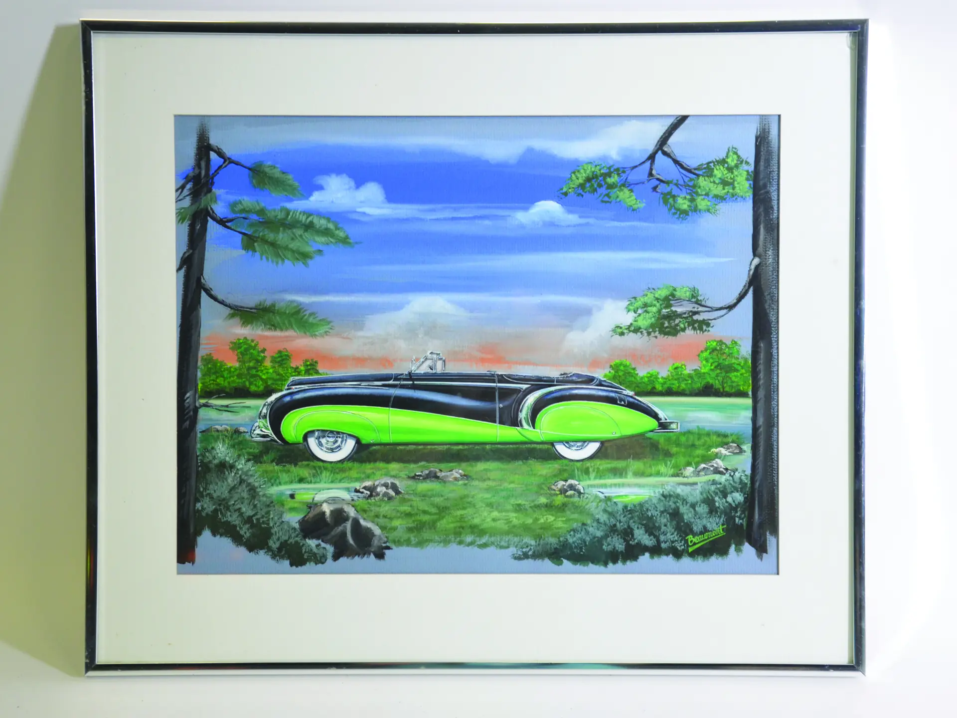 An original painting of a 1948 Saoutchik body Cadillac Series 2 by Pete ...