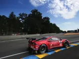 Chassis number 4208 at speed during the 2017 24 Hours of Le Mans.