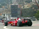 Michael Schumacher navigates Nouvelle Chicane at the 2003 Monaco Grand Prix.