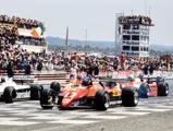 Patrick Tambay in the 126 C2 at the start of the 1982 French Grand Prix.