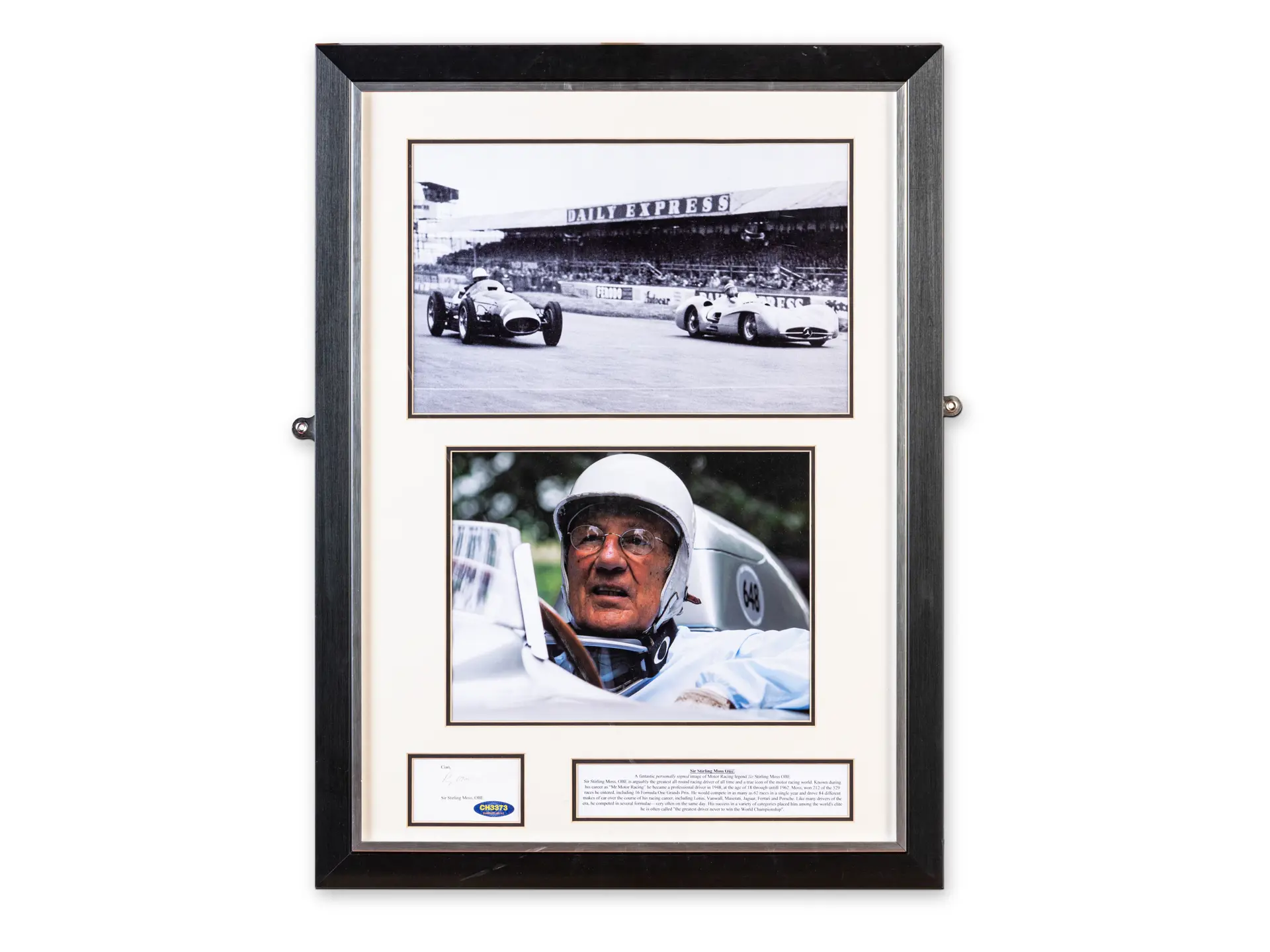 Framed Signed Stirling Moss Photographic Display 