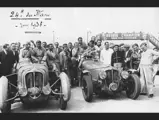 Serraud and Cabantous with chassis 46084, alongside Chaboud and Tremoulet with sister car, chassis 47190, to the right, following a stunning 1-2 Delahaye finish at the 1938 24 Hours of Le Mans. 