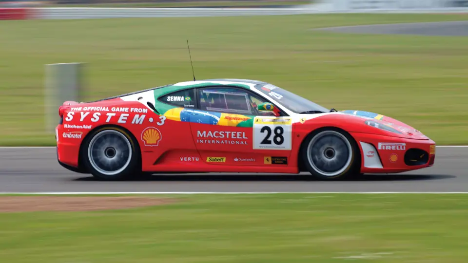 Bruno Senna at the wheel of the F430 Challenge at Silverstone in June 2007.