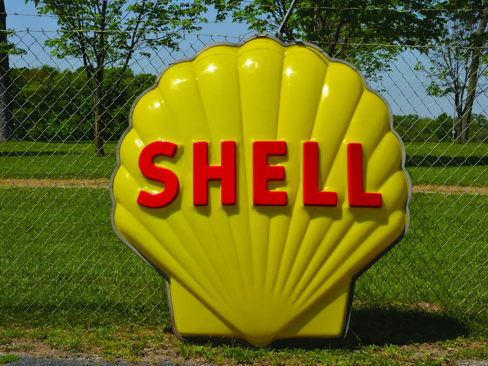 A large Shell gas station plastic sign. 72 x 69 ins. | Auburn Fall 2016 ...