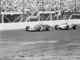 Denny Hulme leads Jim McElreath at the 1969 Indianapolis 500.