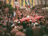 Chassis no. 0628 at the start of the 1956 Mille Miglia.