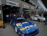 In the pits at the 1995 24 Hours of Le Mans.
