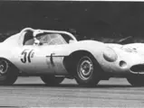 The D-Type is seen here racing at Westwood, where it raced multiple times in the late 1950s and consistently finished on the podium.